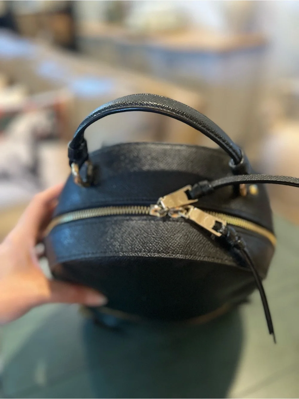 Coach Black Saffiano Leather Mini Backpack with Gold Hardware